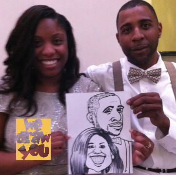 Live caricatures at parties and events = fun entertainment and party favors!