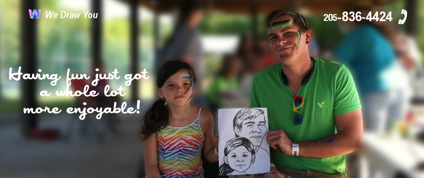 Live caricatures at parties and events = fun entertainment and party favors!