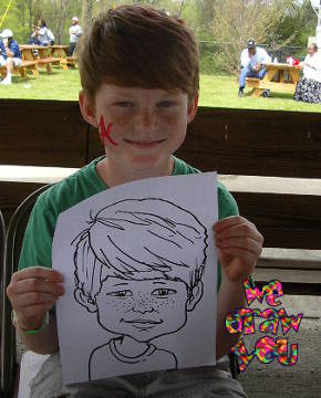 Live caricatures at parties and events = fun entertainment and party favors!