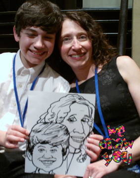 Live caricatures at parties and events = fun entertainment and party favors!
