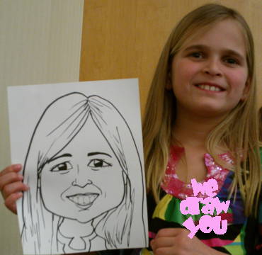 Live caricatures at parties and events = fun entertainment and party favors!
