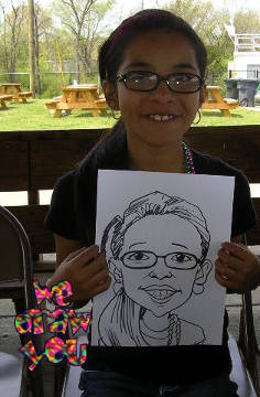 Live caricatures at parties and events = fun entertainment and party favors!