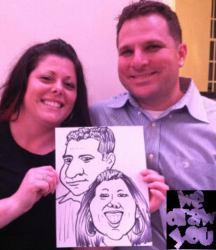 Live caricatures at parties and events = fun entertainment and party favors!